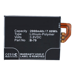 Batteries N Accessories BNA-WB-P9917 Cell Phone Battery - Li-Pol, 3.8V, 2000mAh, Ultra High Capacity - Replacement for BBK BK-B-79 Battery