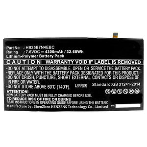 Batteries N Accessories BNA-WB-P9646 Laptop Battery - Li-Pol, 7.6V, 4300mAh, Ultra High Capacity - Replacement for Huawei HB25B7N4EBC Battery