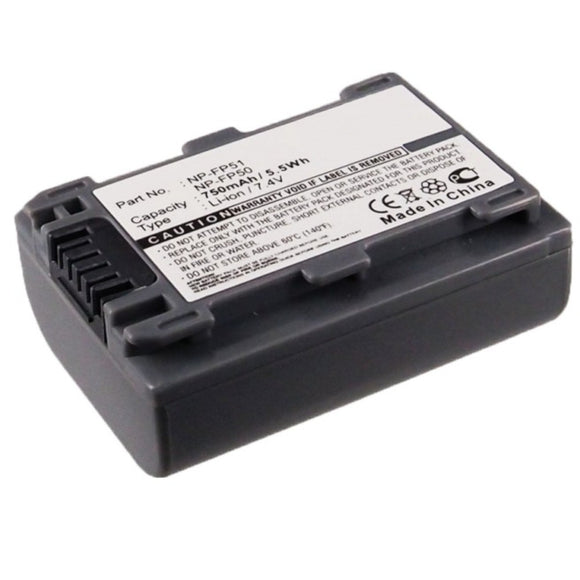 Batteries N Accessories BNA-WB-L9185 Digital Camera Battery - Li-ion, 7.4V, 750mAh, Ultra High Capacity - Replacement for Sony NP-FP30 Battery