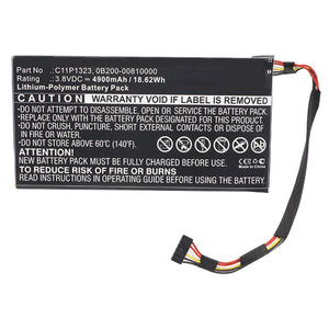 Batteries N Accessories BNA-WB-P9855 Cell Phone Battery - Li-Pol, 3.8V, 4900mAh, Ultra High Capacity - Replacement for Asus C11P1323 Battery