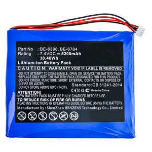 Batteries N Accessories BNA-WB-L10276 Equipment Battery - Li-ion, 7.4V, 5200mAh, Ultra High Capacity - Replacement for Aetep BE-6398 Battery