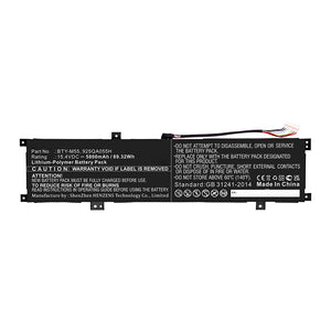 Batteries N Accessories BNA-WB-P16644 Laptop Battery - Li-Pol, 15.4V, 5800mAh, Ultra High Capacity - Replacement for MSI BTY-M55 Battery