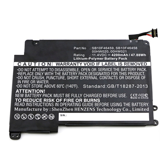 Batteries N Accessories BNA-WB-P12598 Laptop Battery - Li-Pol, 11.4V, 4200mAh, Ultra High Capacity - Replacement for Lenovo SB10F46458 Battery