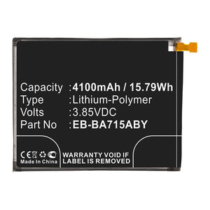 Batteries N Accessories BNA-WB-P13007 Cell Phone Battery - Li-Pol, 3.85V, 4100mAh, Ultra High Capacity - Replacement for Samsung EB-BA715ABY Battery