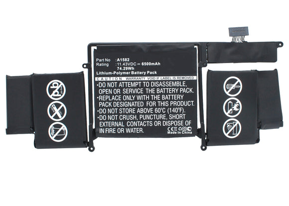 Batteries N Accessories BNA-WB-P4513 Laptops Battery - Li-Pol, 11.43V, 6500 mAh, Ultra High Capacity Battery - Replacement for Apple A1582 Battery
