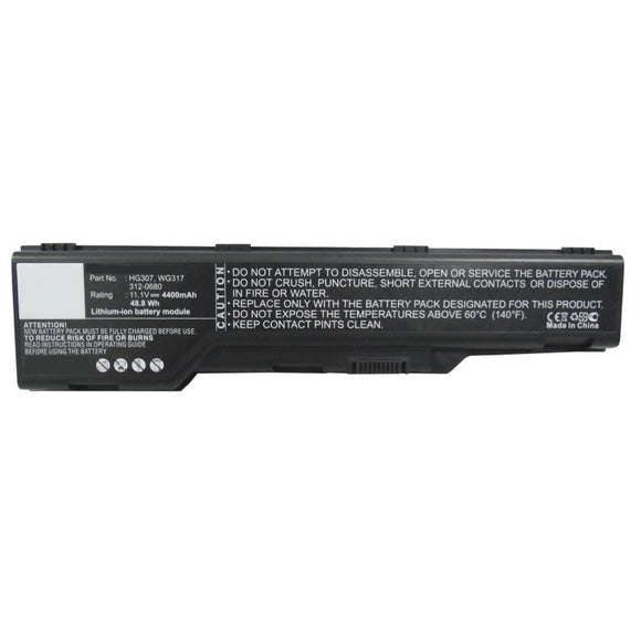 Batteries N Accessories BNA-WB-L9600 Laptop Battery - Li-ion, 11.1V, 4400mAh, Ultra High Capacity - Replacement for Dell HG307 Battery