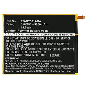 Batteries N Accessories BNA-WB-P8666 Tablets Battery - Li-Pol, 3.8V, 5000mAh, Ultra High Capacity Battery - Replacement for Samsung EB-BT561ABA, EB-BT561ABE Battery