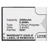 Batteries N Accessories BNA-WB-P3690 Cell Phone Battery - Li-Pol, 3.8V, 2500 mAh, Ultra High Capacity Battery - Replacement for Wiko 5251 Battery