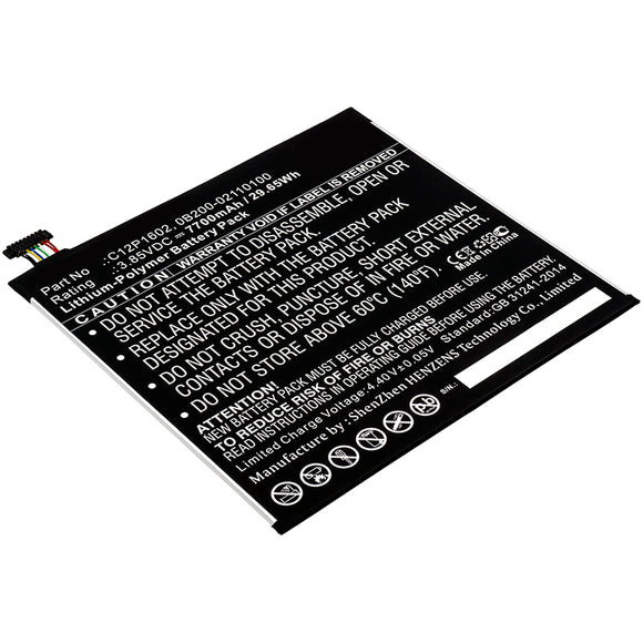 Batteries N Accessories BNA-WB-P8891 Tablet Battery - Li-Pol, 3.85V, 7700mAh, Ultra High Capacity - Replacement for Asus C12P1602 Battery