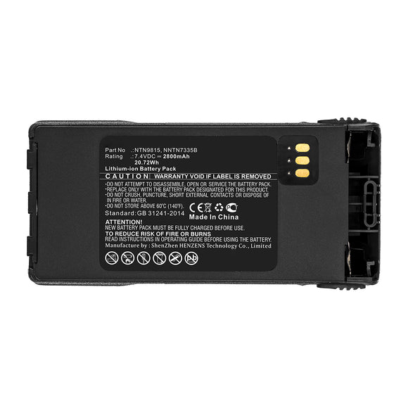 Batteries N Accessories BNA-WB-L14395 2-Way Radio Battery - Li-ion, 7.4V, 2800mAh, Ultra High Capacity - Replacement for Motorola HNN9815 Battery