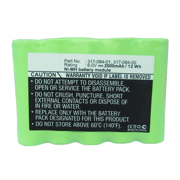 Batteries N Accessories BNA-WB-H12126 Barcode Scanner Battery - Ni-MH, 6V, 2000mAh, Ultra High Capacity - Replacement for Intermec 317-084-00 Battery