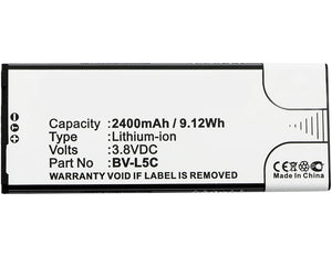 Batteries N Accessories BNA-WB-L3446 Cell Phone Battery - Li-Ion, 3.8V, 2400 mAh, Ultra High Capacity Battery - Replacement for Microsoft BV-L5C Battery