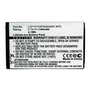 Batteries N Accessories BNA-WB-L14075 Cell Phone Battery - Li-ion, 3.7V, 1100mAh, Ultra High Capacity - Replacement for ZTE Li3710T42P3h553457-NTC Battery