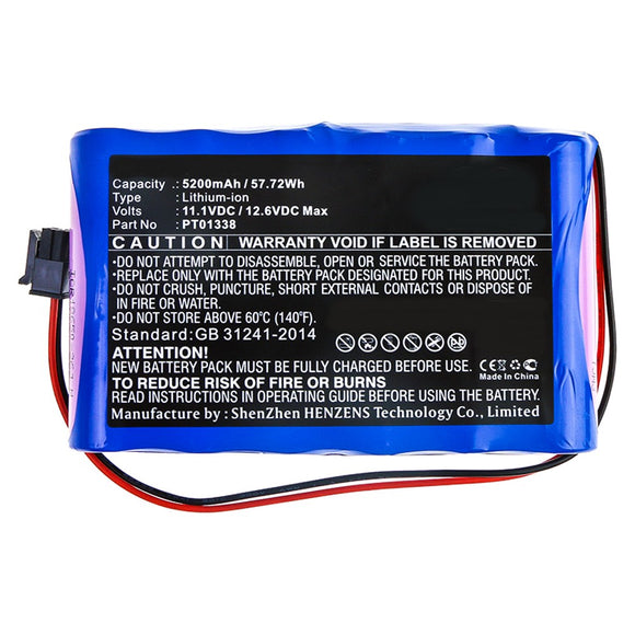 Batteries N Accessories BNA-WB-L10288 Equipment Battery - Li-ion, 11.1V, 5200mAh, Ultra High Capacity - Replacement for Bird PT01338 Battery