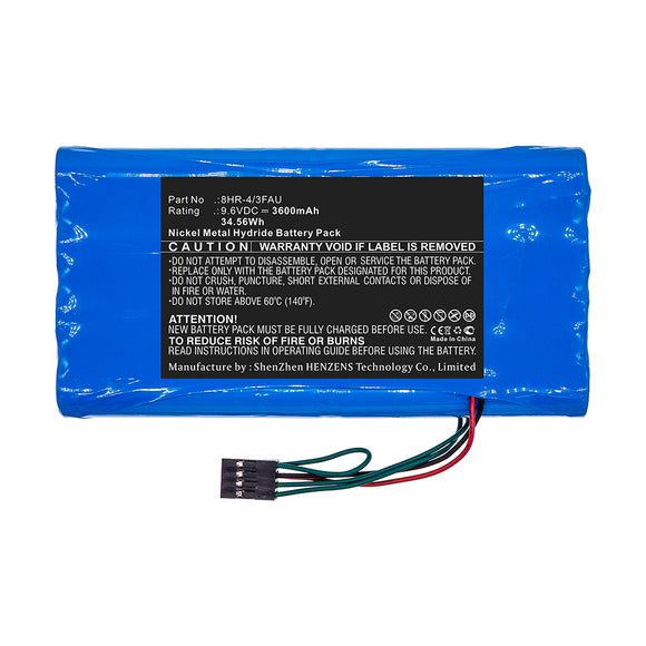 Batteries N Accessories BNA-WB-H12415 Equipment Battery - Ni-MH, 9.6V, 3600mAh, Ultra High Capacity - Replacement for JDSU 8HR-4/3FAU Battery