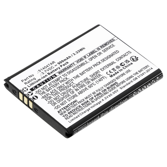 Batteries N Accessories BNA-WB-L18754 Cell Phone Battery - Li-ion, 3.7V, 900mAh, Ultra High Capacity - Replacement for Panasonic 514047AR Battery