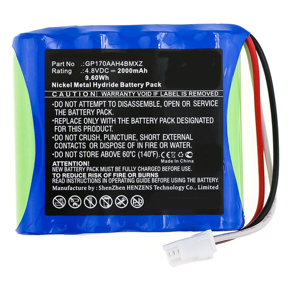Batteries N Accessories BNA-WB-H10776 Medical Battery - Ni-MH, 4.8V, 2000mAh, Ultra High Capacity - Replacement for American Diagnostic GP170AAH4BMXZ Battery