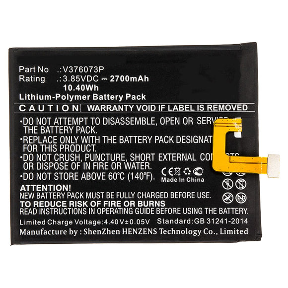 Batteries N Accessories BNA-WB-P9971 Cell Phone Battery - Li-Pol, 3.85V, 2700mAh, Ultra High Capacity - Replacement for Blackview V376073P Battery