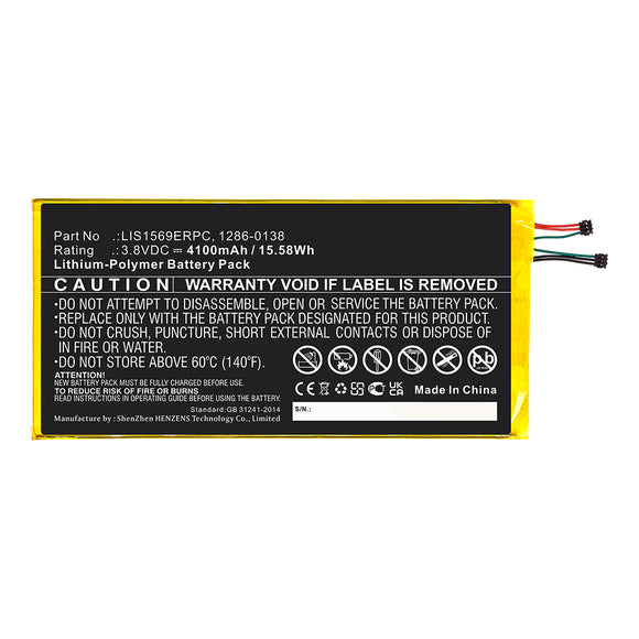Batteries N Accessories BNA-WB-P17068 Tablet Battery - Li-Pol, 3.8V, 4100mAh, Ultra High Capacity - Replacement for Sony LIS1569ERPC Battery