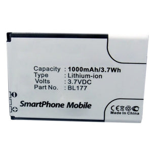 Batteries N Accessories BNA-WB-L12240 Cell Phone Battery - Li-ion, 3.7V, 1000mAh, Ultra High Capacity - Replacement for Lenovo BL177 Battery