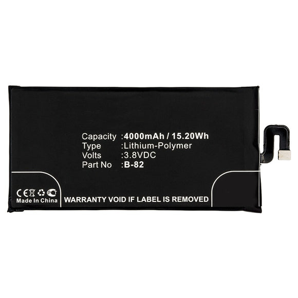 Batteries N Accessories BNA-WB-P9939 Cell Phone Battery - Li-Pol, 3.8V, 4000mAh, Ultra High Capacity - Replacement for BBK BK-B-82 Battery