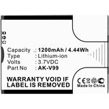 Batteries N Accessories BNA-WB-L11178 Cell Phone Battery - Li-ion, 3.7V, 1200mAh, Ultra High Capacity - Replacement for Emporia AK-V99 Battery