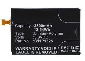 Batteries N Accessories BNA-WB-P3093 Cell Phone Battery - Li-Pol, 3.8V, 3300 mAh, Ultra High Capacity Battery - Replacement for Asus C11P1325 Battery