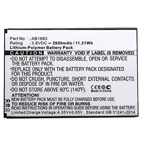 Batteries N Accessories BNA-WB-P8261 Cell Phone Battery - Li-Pol, 3.8V, 2950mAh, Ultra High Capacity Battery - Replacement for Blackview AB1683 Battery