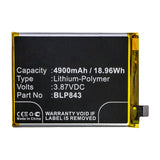 Batteries N Accessories BNA-WB-P14700 Cell Phone Battery - Li-Pol, 3.87V, 4900mAh, Ultra High Capacity - Replacement for OPPO BLP843 Battery