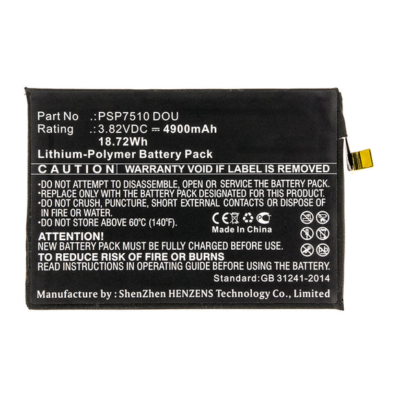 Batteries N Accessories BNA-WB-P14848 Cell Phone Battery - Li-Pol, 3.82V, 4900mAh, Ultra High Capacity - Replacement for Prestigio PSP7510 DOU Battery