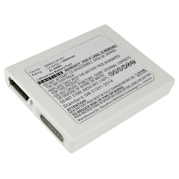 Batteries N Accessories BNA-WB-L9451 Medical Battery - Li-ion, 14.8V, 6600mAh, Ultra High Capacity - Replacement for Philips 989803167281 Battery