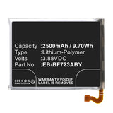 Batteries N Accessories BNA-WB-P19108 Cell Phone Battery - Li-Pol, 3.88V, 2500mAh, Ultra High Capacity - Replacement for Samsung EB-BF723ABY Battery