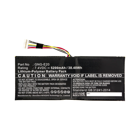 Batteries N Accessories BNA-WB-P11613 Laptop Battery - Li-Pol, 7.4V, 5200mAh, Ultra High Capacity - Replacement for Getac GNG-E20 Battery
