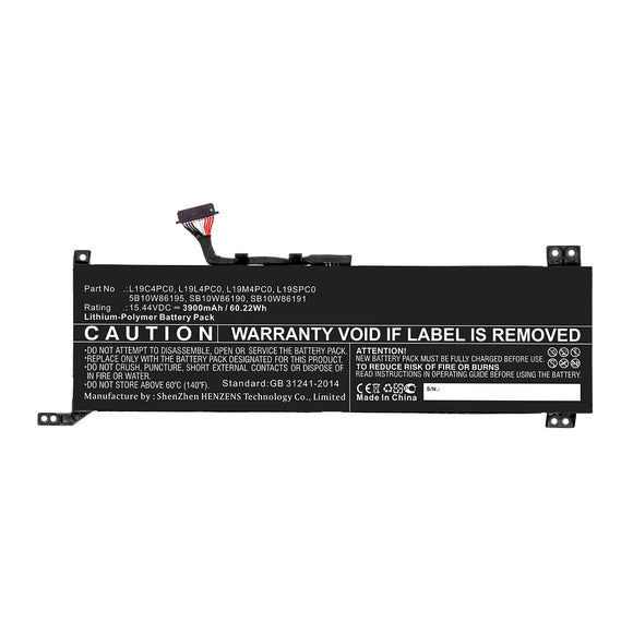 Batteries N Accessories BNA-WB-P12599 Laptop Battery - Li-Pol, 15.44V, 3900mAh, Ultra High Capacity - Replacement for Lenovo L19C4PC0 Battery