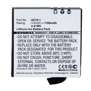 Batteries N Accessories BNA-WB-L14963 Digital Camera Battery - Li-ion, 3.8V, 1160mAh, Ultra High Capacity - Replacement for Xiaomi AZ16-1 Battery