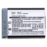 Batteries N Accessories BNA-WB-ACD431 Digital Camera Battery - Li-Ion, 3.6V, 1500 mAh, Ultra High Capacity Battery - Replacement for Canon NB-13L Battery