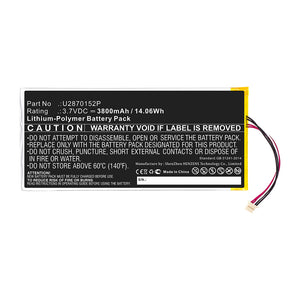 Batteries N Accessories BNA-WB-P15401 Tablet Battery - Li-Pol, 3.7V, 3800mAh, Ultra High Capacity - Replacement for ONN U2870152P Battery