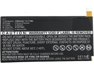 Batteries N Accessories BNA-WB-P3097 Cell Phone Battery - Li-Pol, 3.85V, 3300 mAh, Ultra High Capacity Battery - Replacement for Asus C11P1603 Battery