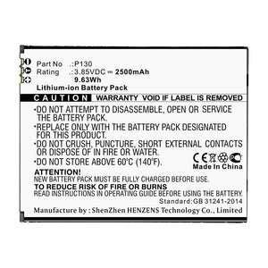 Batteries N Accessories BNA-WB-L14010 Cell Phone Battery - Li-ion, 3.85V, 2500mAh, Ultra High Capacity - Replacement for Wiko P130 Battery