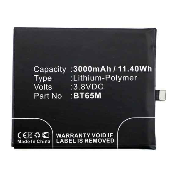 Batteries N Accessories BNA-WB-P14519 Cell Phone Battery - Li-Pol, 3.8V, 3000mAh, Ultra High Capacity - Replacement for MeiZu BT65M Battery