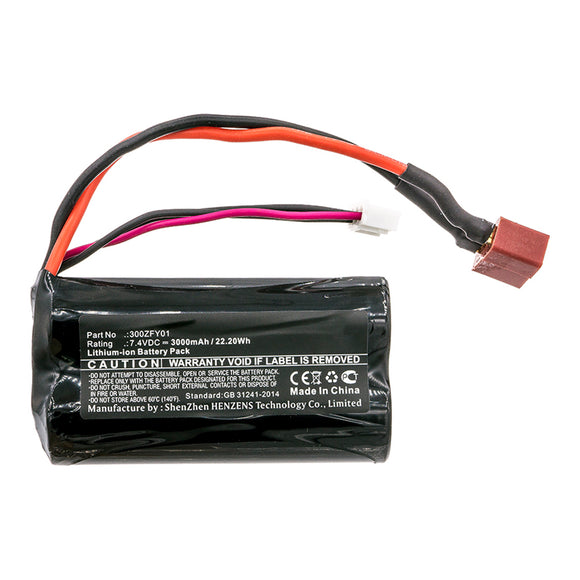 Batteries N Accessories BNA-WB-L13948 Cars Battery - Li-ion, 7.4V, 3000mAh, Ultra High Capacity - Replacement for Wltoys 300ZFY01 Battery