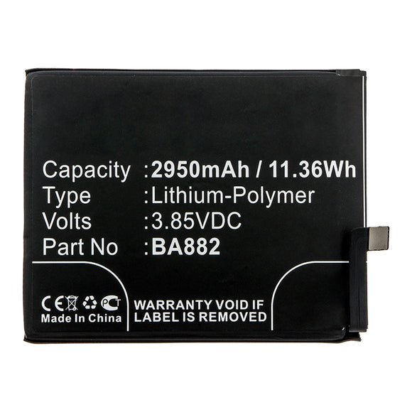 Batteries N Accessories BNA-WB-P14533 Cell Phone Battery - Li-Pol, 3.85V, 2950mAh, Ultra High Capacity - Replacement for MeiZu BA882 Battery