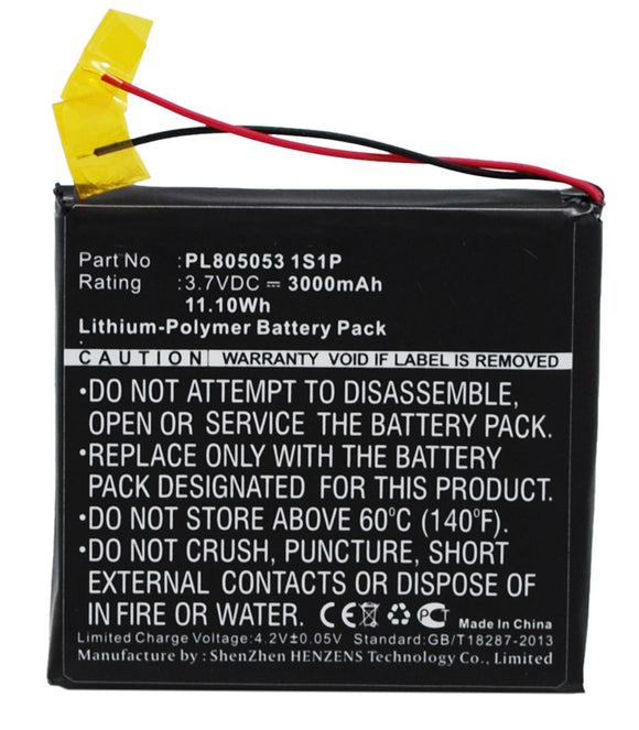 Batteries N Accessories BNA-WB-P7108 Amplifier Battery - Li-Pol, 3.7V, 3000 mAh, Ultra High Capacity Battery - Replacement for Fiio PL8050531S1P Battery