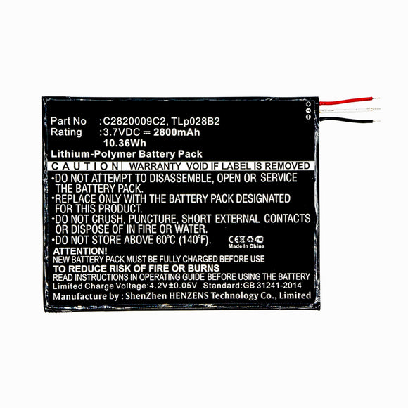 Batteries N Accessories BNA-WB-P11964 Tablet Battery - Li-Pol, 3.7V, 2800mAh, Ultra High Capacity - Replacement for Alcatel TLp028B2 Battery