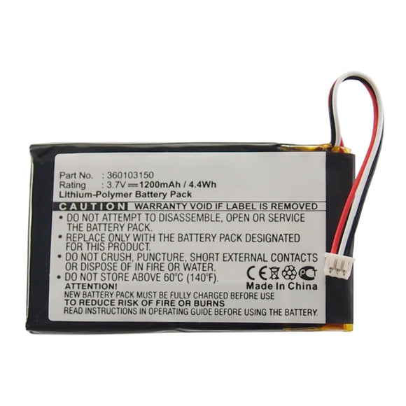 Batteries N Accessories BNA-WB-P13445 GPS Battery - Li-Pol, 3.7V, 1200mAh, Ultra High Capacity - Replacement for TomTom 360103150 Battery