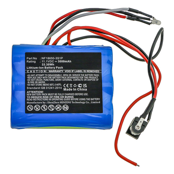 Batteries N Accessories BNA-WB-L13427 Gardening Tools Battery - Li-ion, 11.1V, 3000mAh, Ultra High Capacity - Replacement for Sherpa NF18650-3S1P Battery
