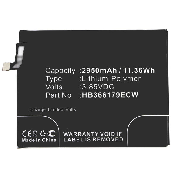 Batteries N Accessories BNA-WB-P3339 Cell Phone Battery - Li-Pol, 3.85V, 2950 mAh, Ultra High Capacity Battery - Replacement for Huawei HB366179ECW Battery