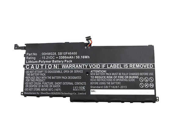 Batteries N Accessories BNA-WB-P4625 Laptops Battery - Li-Pol, 15.2V, 3300 mAh, Ultra High Capacity Battery - Replacement for Lenovo 00HW028 Battery