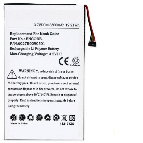 Batteries N Accessories BNA-WB-TLP-016 Tablet Battery - Li-Pol, 3.7V, 3300 mAh, Ultra High Capacity Battery - Replacement for BARNES AND NOBLE AVPB001-A110-01 Battery