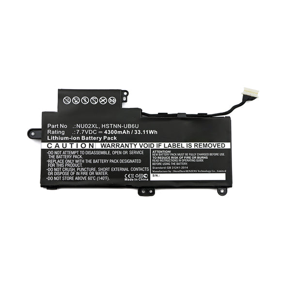 Batteries N Accessories BNA-WB-L11790 Laptop Battery - Li-ion, 7.7V, 4300mAh, Ultra High Capacity - Replacement for HP NU02XL Battery